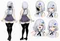 1girl, artist_asanagi, artist_alp, frilled vest, legwear, dress shoes, cross tie s-239831757