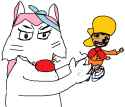 speedy kelzales and some fox-bunny-cat thing idk