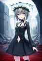 1girl_ {{{am isuel}}}, black dress, blue eyes, blank eyes, gray hair, sidelocks, s-2509403717