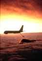 A KC-135 from the 22nd Air Refueling Wing refuels a B-2 Spirit from the 509th Bomb Wing
