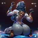 kunaboto, royal distraction, warframe, meme, clumsy, sexy abdomen, huge ass, gra s-3138874482