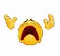 Emoji disintegrating in pain