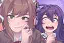 __monika_and_yuri_doki_doki_literature_club_drawn_by_derkdrew124__ea0a7cb0d402cbf452fb103bbd2db25d