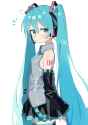 hatsune miku disinterested disengaged annoyed look unimpressed