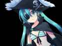 hatsune miku pirate eye patch shocked gasp worried