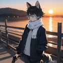 dog boy with gun