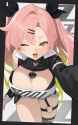 tbib.org 24347636 1girl d absurdres artist_name black_border border breasts cleavage commentary_request