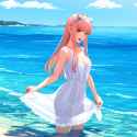 Medb at the beach