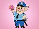 cop pig donut