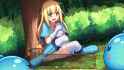 innocent little girl probably named alice being accosted by evil blobs trying to steal her lunch money and virginity