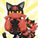 Incineroar Holding Up Litten