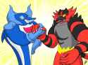 palafin_meets_incineroar_by_benjiro03_dfmdsma-fullview