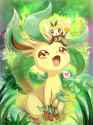 leafeon and ribombee by lunlun_runatic