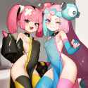 2girls, pokemon, {{artist_tianliang duohe fangdongye}}, {artist_ekrea jan}, [art s-3208436621