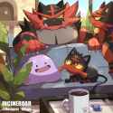 @Designer_Ojisan - Incineroar, Torracat, Litten and Ditto