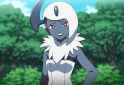 artist_Yamamoto Satoshi, 1girl, Absol (pokemon), dark blue skin, {{{personificat s-723236