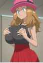 source_anime_anime_screencap_serena_v1_1girl_long_hair_black_shirt_skirt_sleeveless_hat_huge_breasts_249615818