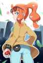 sonia (pokemon), angry, holding Poke ball, looking back at viewer, s-3199906361_colorize (4)