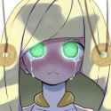 lusamine (pokemon), looking at viewer, hurt, tears, glowing green spiral eyes, r s-2312709824