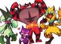 __meowscarada_incineroar_purrloin_and_zeraora_pokemon_drawn_by_elizabeth_tomas21__5a836896bf121d8aa397290e034972c8