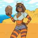 oekaki, hatching (texture), olivia (pokemon), tsumire, Alternate costume, Barbar s-2570530151