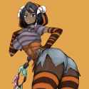 hatching (texture), 1girl, olivia (pokemon), tsumire, bright pupils, alternate c s-2032344451