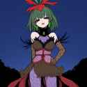 oekaki, hatching (texture), Klara, Dragalge (cosplay), night sky, backlighting, s-1066295914