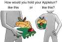 how to hold your Appletun