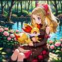 pixai-1863602510364139437-Serena &amp; Fennekin (Pokemon)