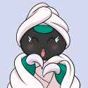 Kaburion with a towel wrapped around her body