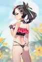 1girl, marnie (summer 2021) (pokemon), ass, thong, -3__sarong, pokemon (creature s-4204182367