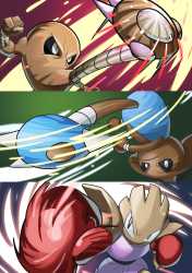 __hitmontop_hitmonlee_and_hitmonchan_pokemon_drawn_by_matsumoto_ma_tsuya__81481e4bb70b03270900b7b9c9414430