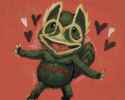 Heccin Chonker Keckleon Lovingly Teetering Over to Its Trainer