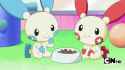 plusle and minun eating