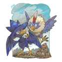 __murkrow_and_rufflet_pokemon_drawn_by_oyasuminjyutsu__31c2b5d39f81ff507ec491778e704626