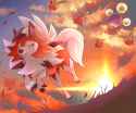 __lycanroc_hoppip_jumpluff_and_lycanroc_pokemon_drawn_by_taketori_subalu__974a5003dc51d38d3b0e3539efb429f2