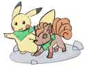 pmd pikachu and vulpix