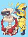 __zeraora_and_family_computer_robot_pokemon_and_1_more_drawn_by_yasaikakiage__64a7a8061cfb2552d1e72e4edfe71ffc