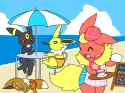 Eevees at the beach @apsmeagle