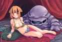 1girl, Gardenia (pokemon), {{princess Leia (cosplay)}}, on side, lying down, pil s-579932271