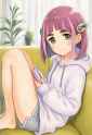 1girl, Pokemon, Lacey (pokemon), hoodie, shorts, grey shorts, oversized clothes, s-3258519499