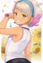 1girl, Peonia (pokemon), sleeveless, from behind, looking back, looking at view s-3364413056