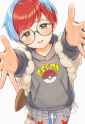 1girl, Penny (pokemon), arms up, reaching towards viewer, smile, imminent hug, s-2756669673