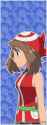 redder coat and bandanna
