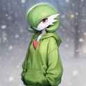 Solo, female, species_gardevoir, oversized hoodie, green hoodie, s-2725625954