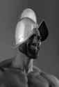conquistador chad wearing helmet chad
