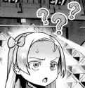 Anime girl with question marks