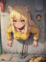 00012-578574916-score_9, score_8_up, score_7_up, style_anime, 1girl, solo, catgirl, blonde hair, long hair, hair ornament, yellow eyes, medium b