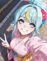 50329-1992351095-obj shep, mamaloni, rei _(sanbonzakura_), (honjou raita_0.65), 1girl, ClaraKaminari, updo, flower ribbon, grin, blue eyes, blue