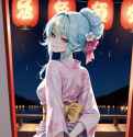 05413-2523936601-obj shep, mamaloni, rei _(sanbonzakura_), (honjou raita_0.65), 1girl, ClaraKaminari, updo, close-up, skirt lift, pov, from behi